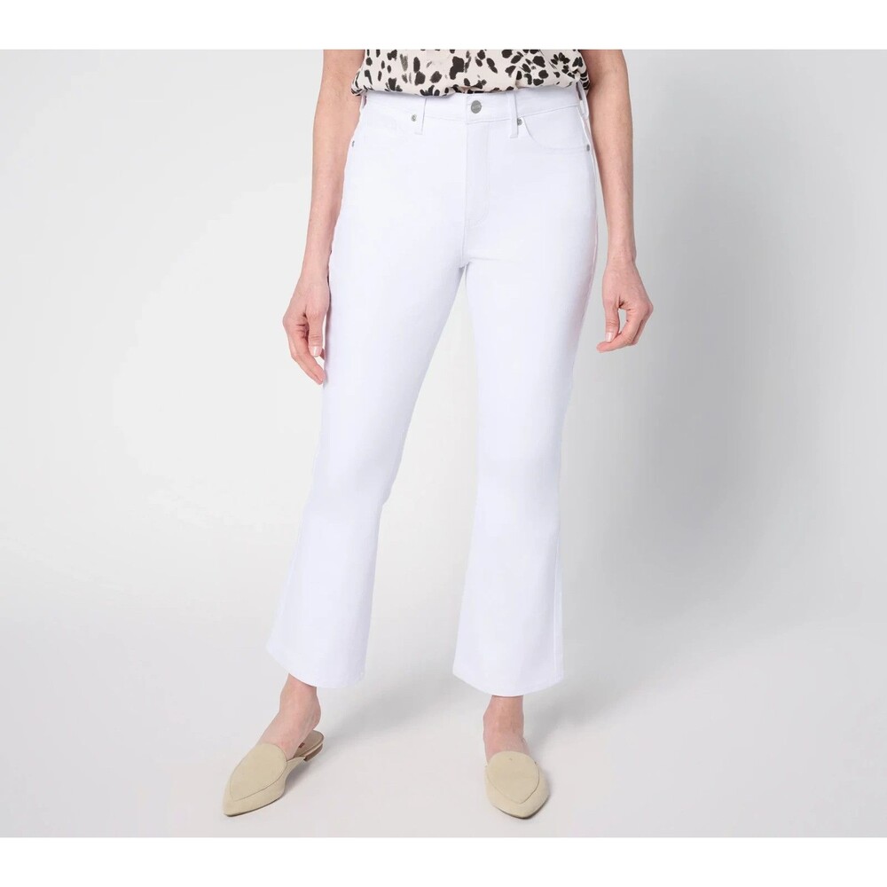 NYDJ High Rise Regular Billie Ankle Jeans w/ Cool Embrace - Optic White, 14